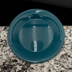 Pier 1 ESSENTIAL COLOURS Teal Blue Dinner Plate Hand Painted Earthenware 11"